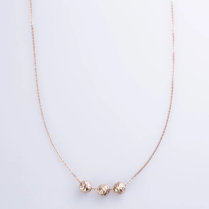 elegant pearl necklace with diamonds 18k Rose Gold Necklace | 16" |