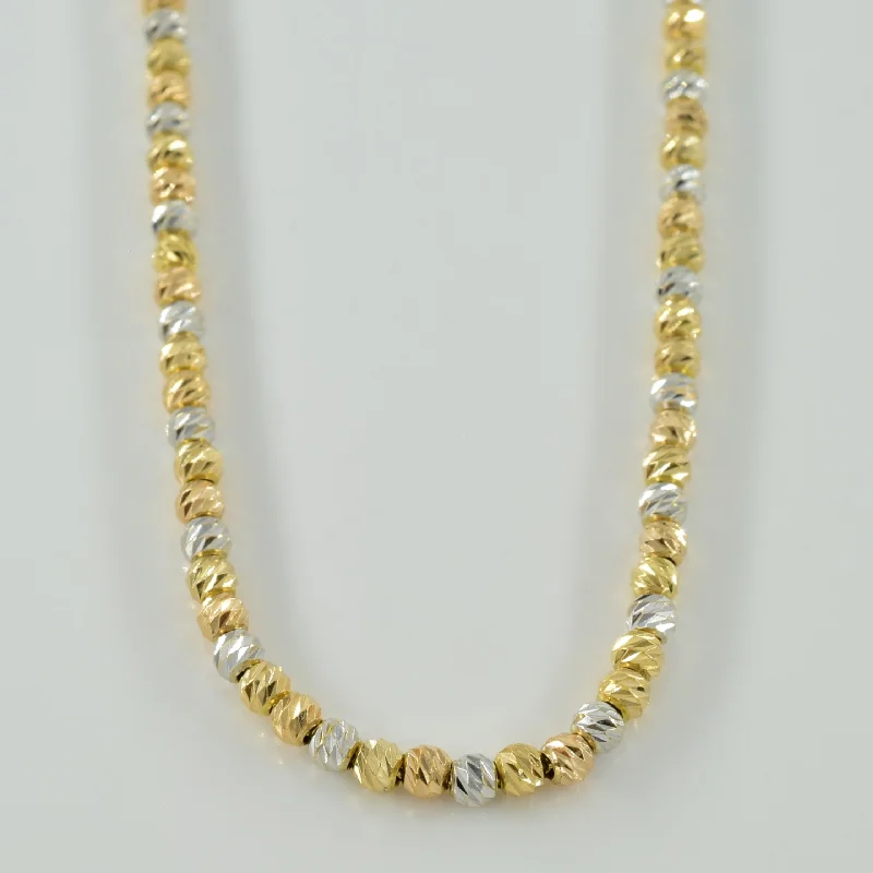 rose gold bar bracelet personalized 18k Tri Tone Gold Bead Chain | 16.25" |