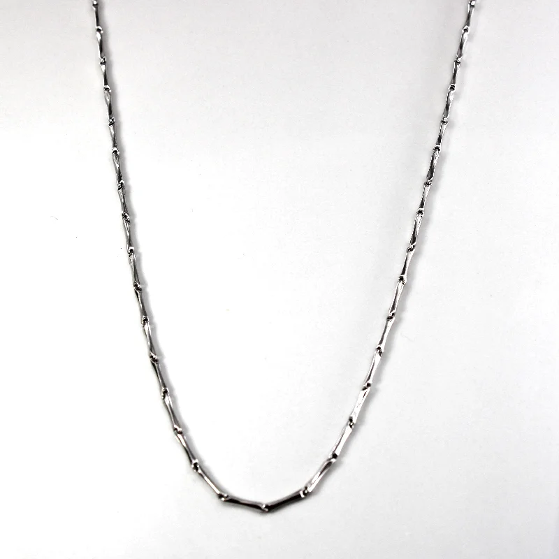 snake chain bracelet gold 18k White Gold Bar Linked Chain | 18"|