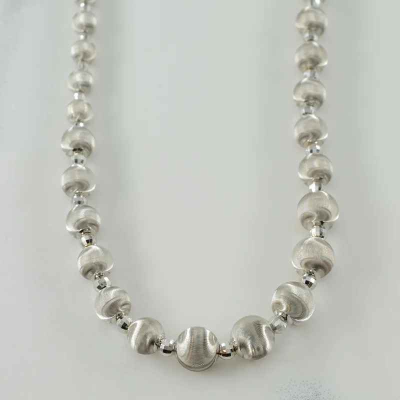 elegant drop earrings wedding 18k White Gold Bead Chain | 15" |