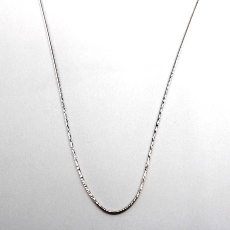 sterling silver lotus ring 18k White Gold Omega Chain | 18"|