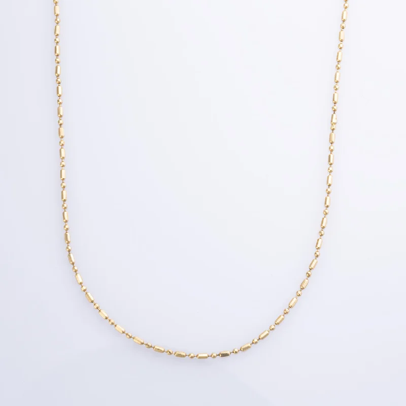 silver rope chain men 18k Yellow Gold Bamboo Chain | 16" |