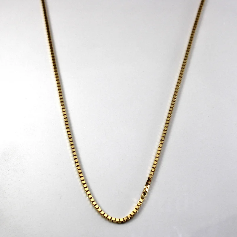 bohemian gemstone choker 18k Yellow Gold Box Chain | 20"|