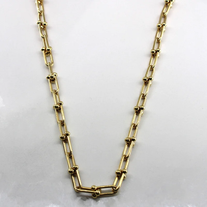 black diamond eternity band 18k Yellow Gold Tiffany Inspired Chain | 18"|