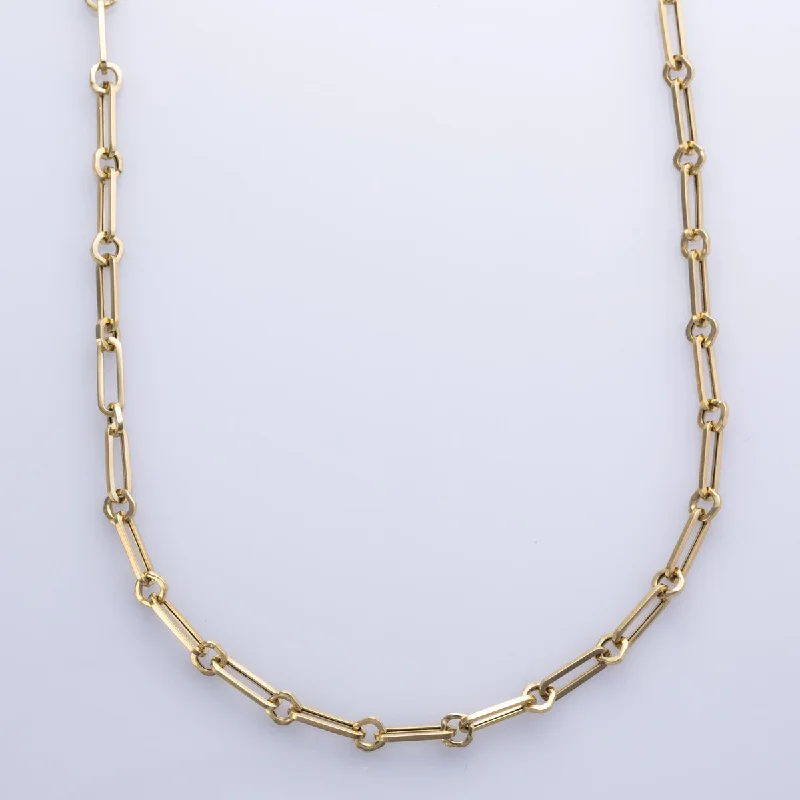 minimalist rose gold stacking rings 18k Yellow Gold Trombone Chain | 16" |
