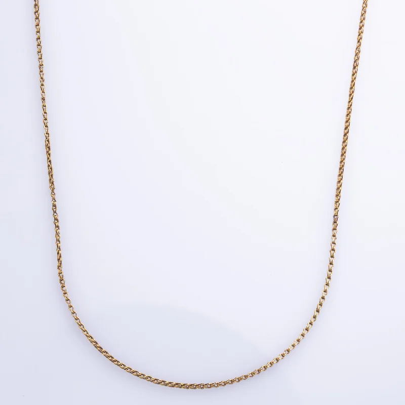 emerald-cut engagement ring halo 18k Yellow Gold Chain | 24" |