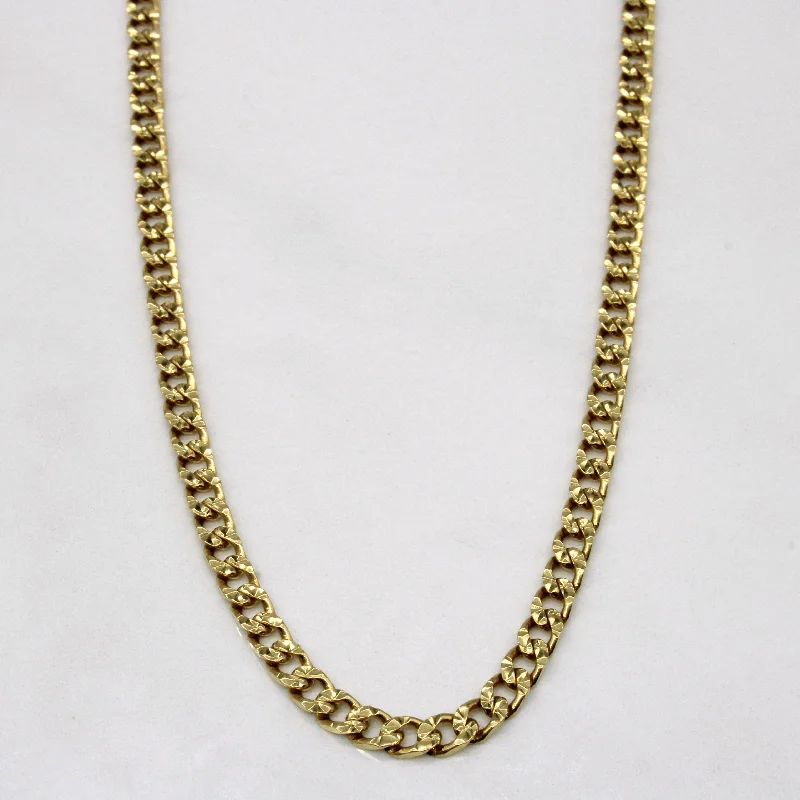 hammered silver wedding band 18k Yellow Gold Curb Link Chain | 22" |