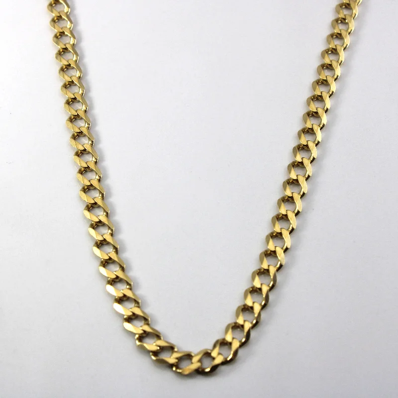 natural amethyst necklace 18k Yellow Gold Curb Link Chain | 22"|