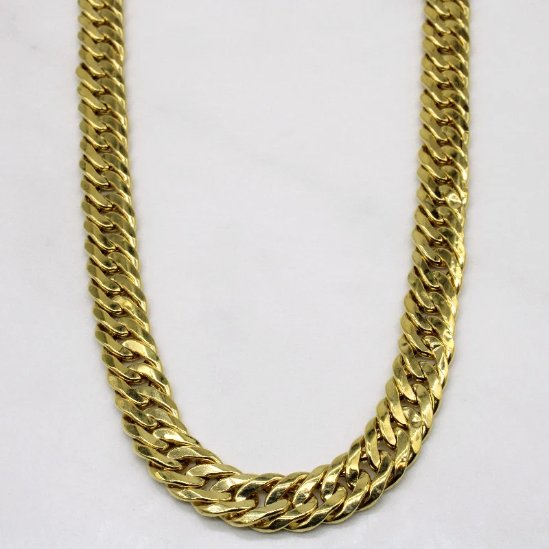 handmade lava stone bracelet 18k Yellow Gold Curb Link Chain | 24" |