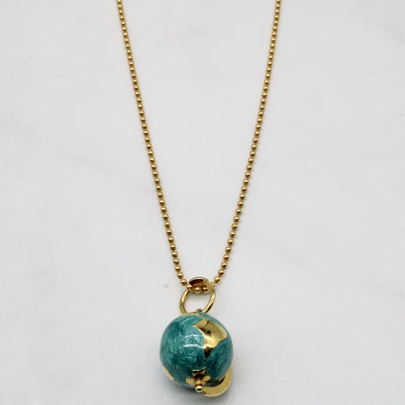thin gold wedding band women 18k Yellow Gold & Enamel Glob Pendant & Necklace | 17" |