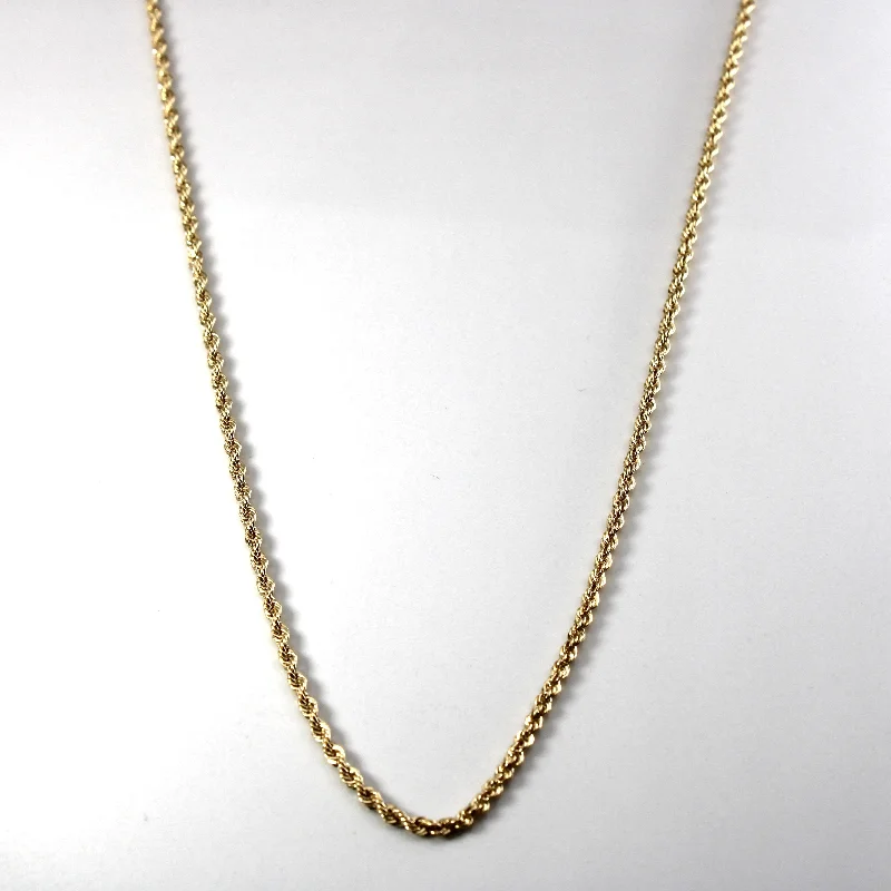 rose quartz bracelet healing 18k Yellow Gold Rope Chain | 22"|