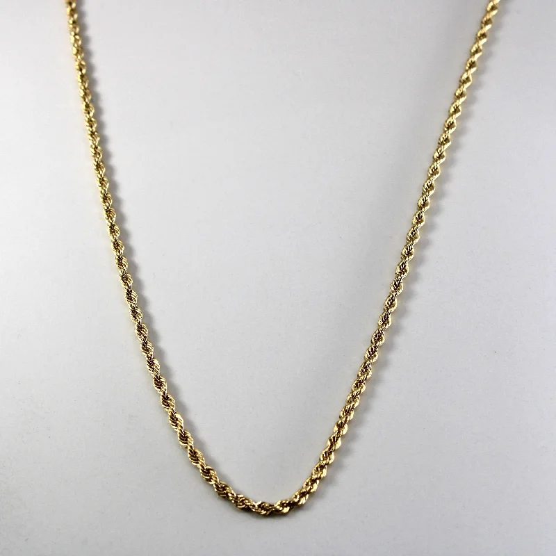 classic wedding set with diamonds 18k Yellow Gold Rope Chain | 22"|