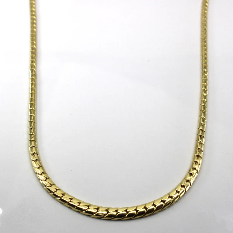 modern geometric gold ring 18k Yellow Gold Snake Chain | 16"|