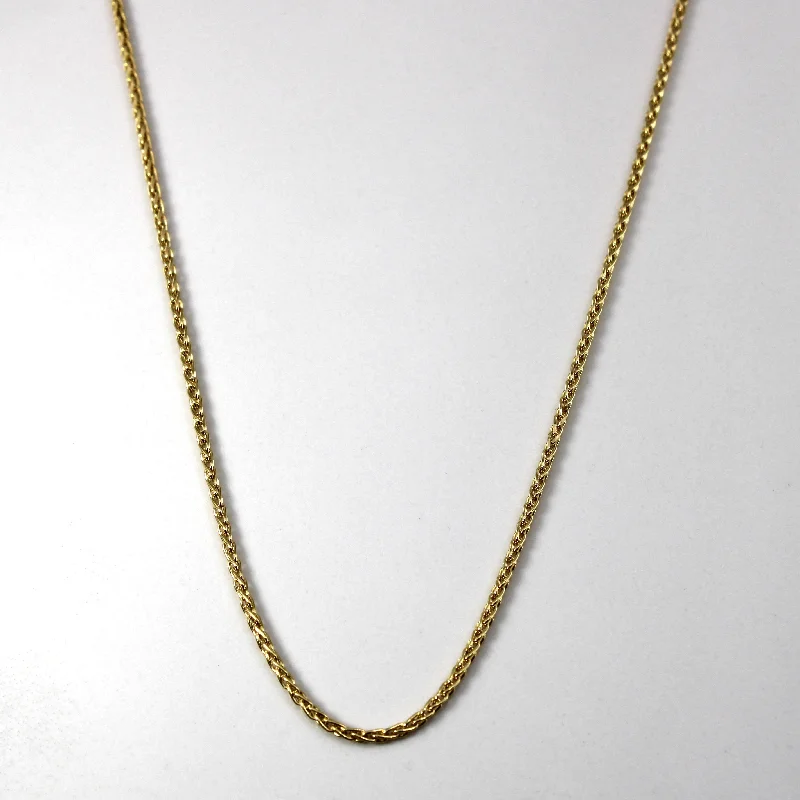 luxury emerald ring platinum 18k Yellow Gold Wheat Chain | 16"|