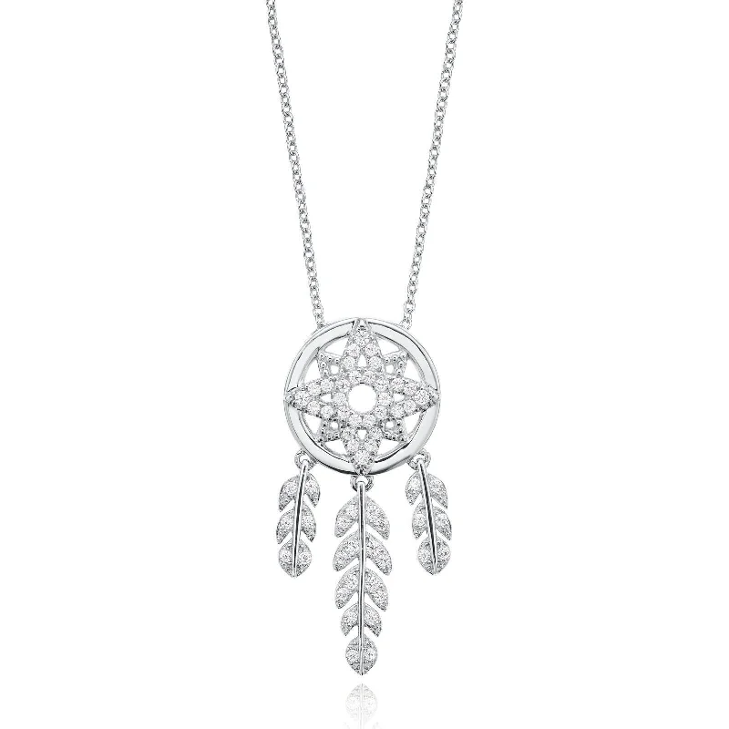chunky gemstone cuff bracelet Sterling Silver 40-45cm Adjustable Cubic Zirconia Dream Catcher Necklace
