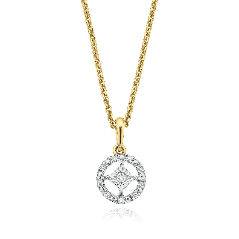 minimalist moonstone bracelet 9ct Yellow Gold & Diamond Set Pendant