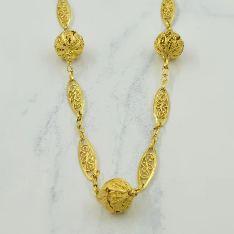 white gold necklace simple 21k Yellow Gold Fancy Chain | 29" |