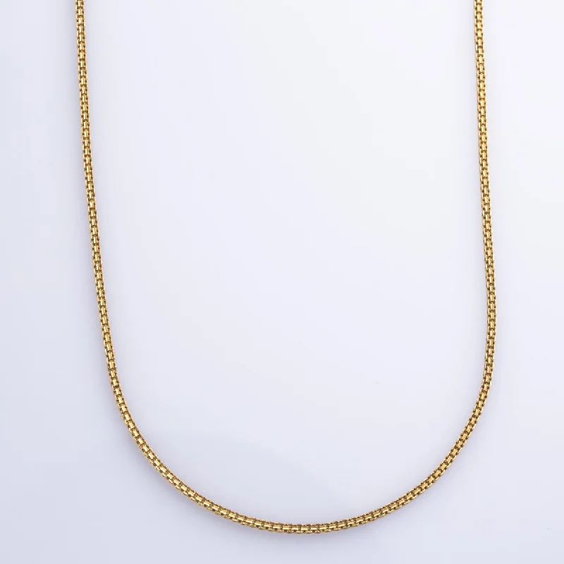 handmade braided anklet 22k Yellow Gold Box Chain | 22" |