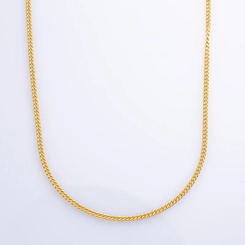 bold chunky cocktail ring 24k Yellow Gold Curb Chain | 18" |