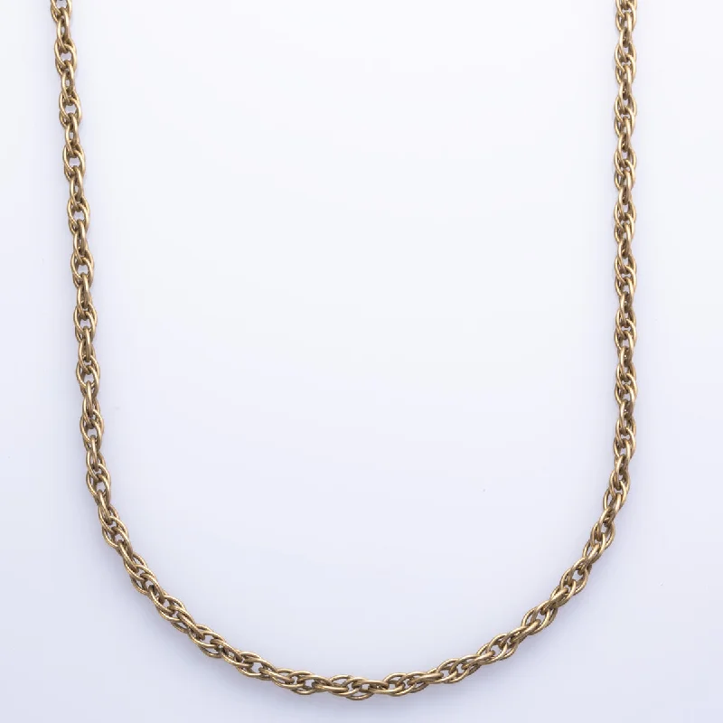 hand-stamped coordinates bracelet 9k Yellow Gold Prince of Wales Chain | 24" |