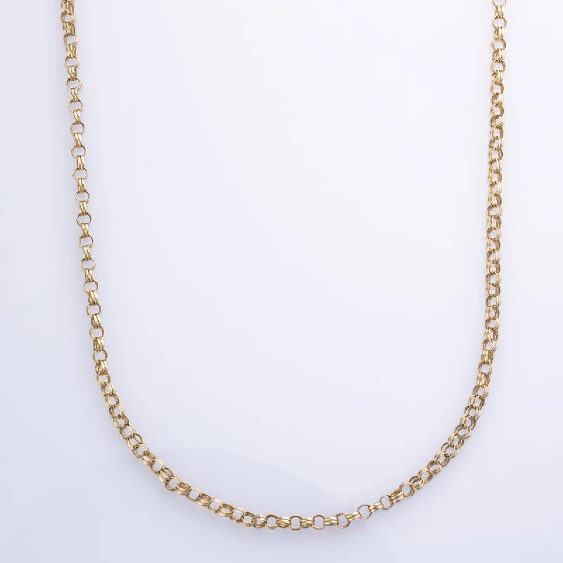 layered pearl choker necklace 9k Yellow Gold Rolo Chain | 24" |