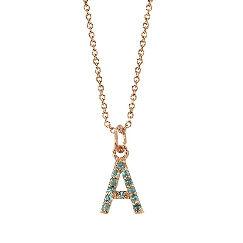 dainty heart charm necklace A Initial Birthstone Charm Necklace