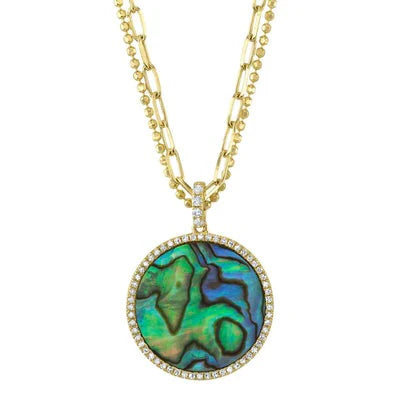 dainty sapphire stacking rings Abalone Shell Necklace