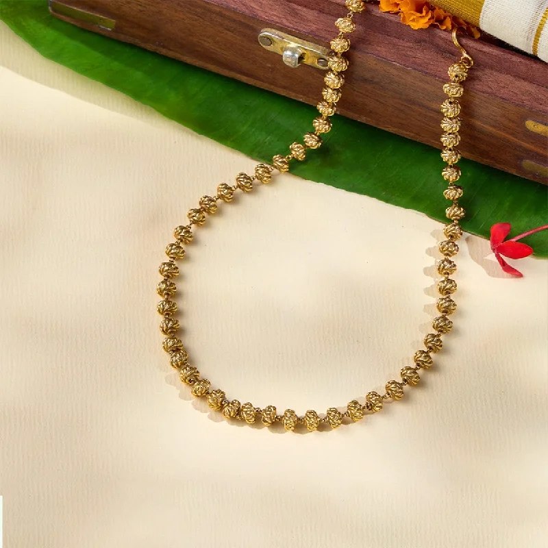 gold-plated chain necklace with charms Antique Mala 163410