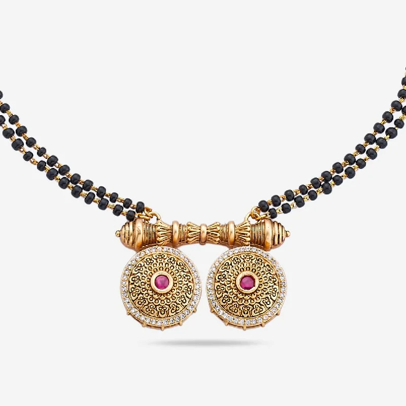 handcrafted gold stud earrings Antique Mangalsutra 166160