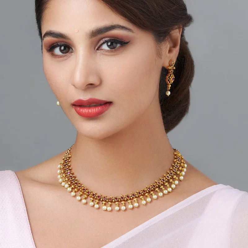 gemstone teardrop earrings Antique Necklace 155229
