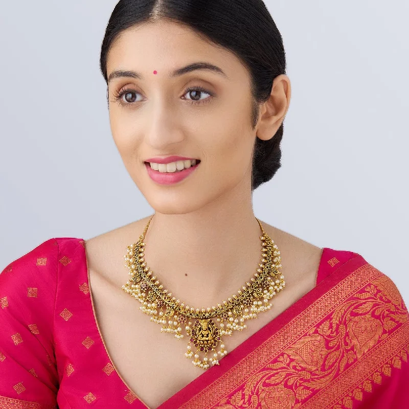 pearl and gold chain earrings Antique Necklace 160561