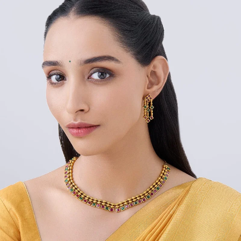 modern geometric drop earrings Antique Necklace 162065