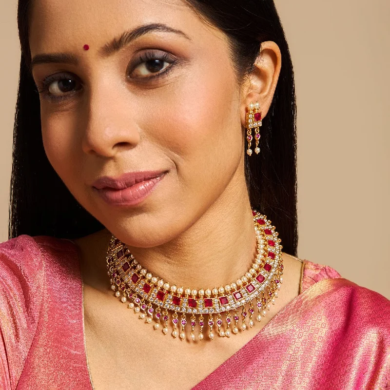 rose gold cubic zirconia earrings Antique Necklace 175914