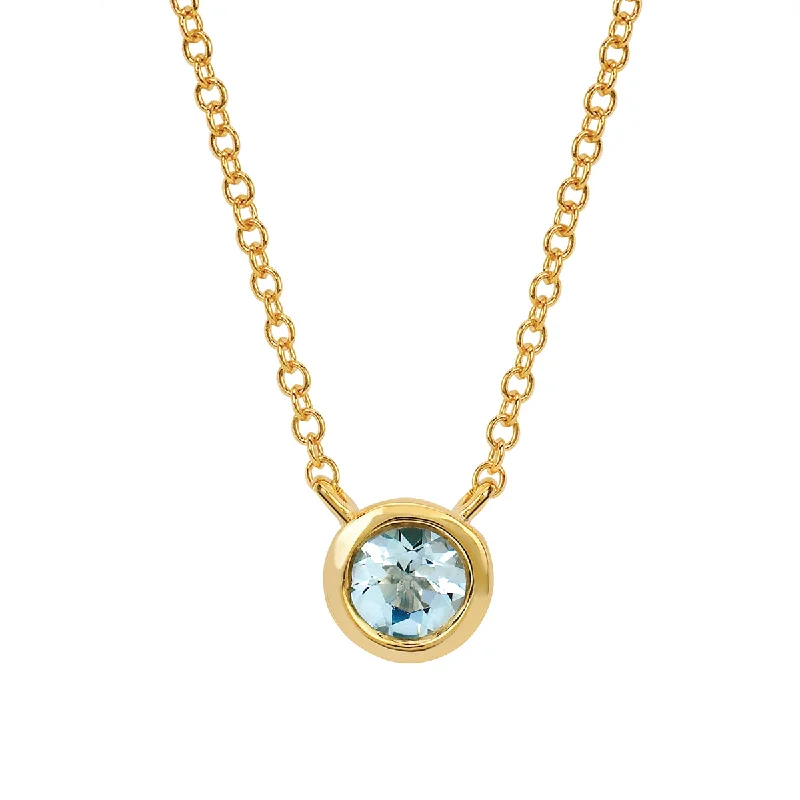 opal and gold earrings Aquamarine Bezel Set Pendant