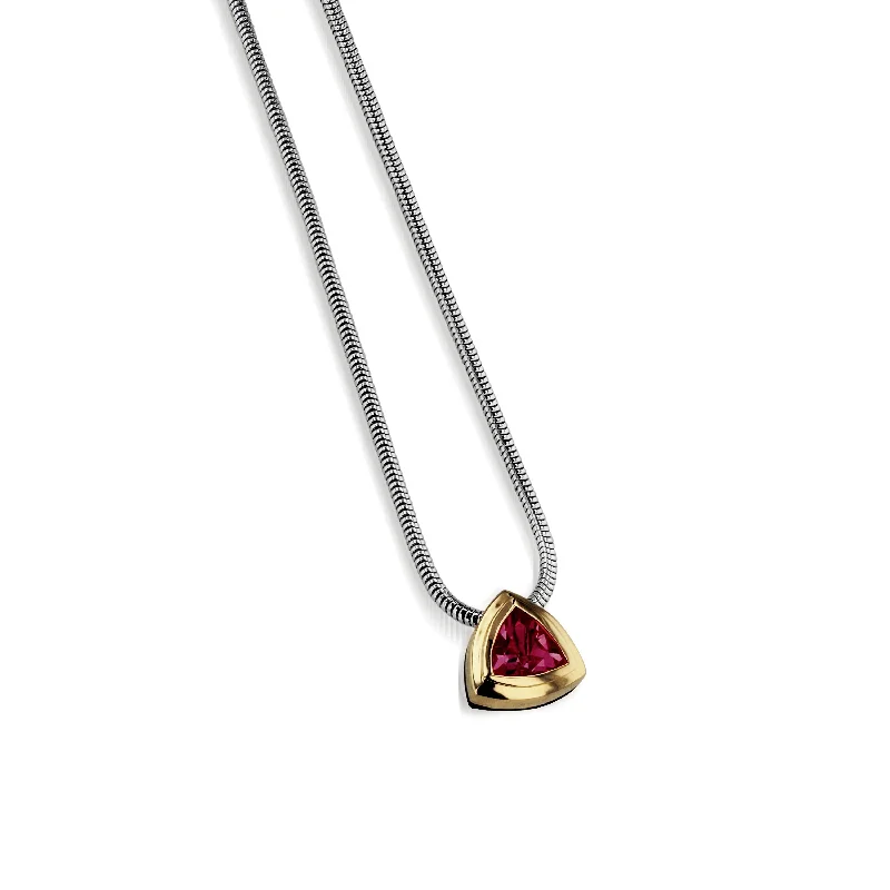 unique blue topaz ring Arrivo Trillion Solitaire Pendant Necklace