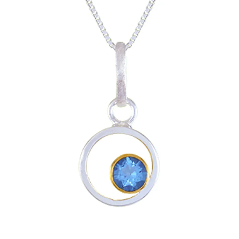 vintage-style diamond halo ring Baby Blue Topaz Pendant with 22K Vermeil