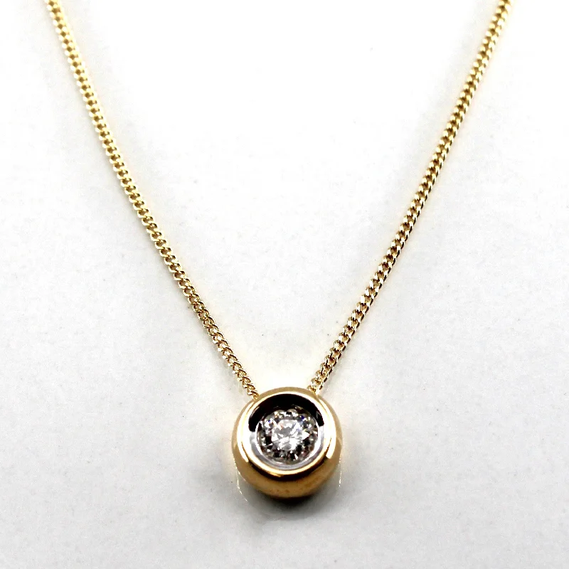 infinity necklace with birthstones Bezel Set Diamond Pendant Necklace | 0.18ct | 17"|