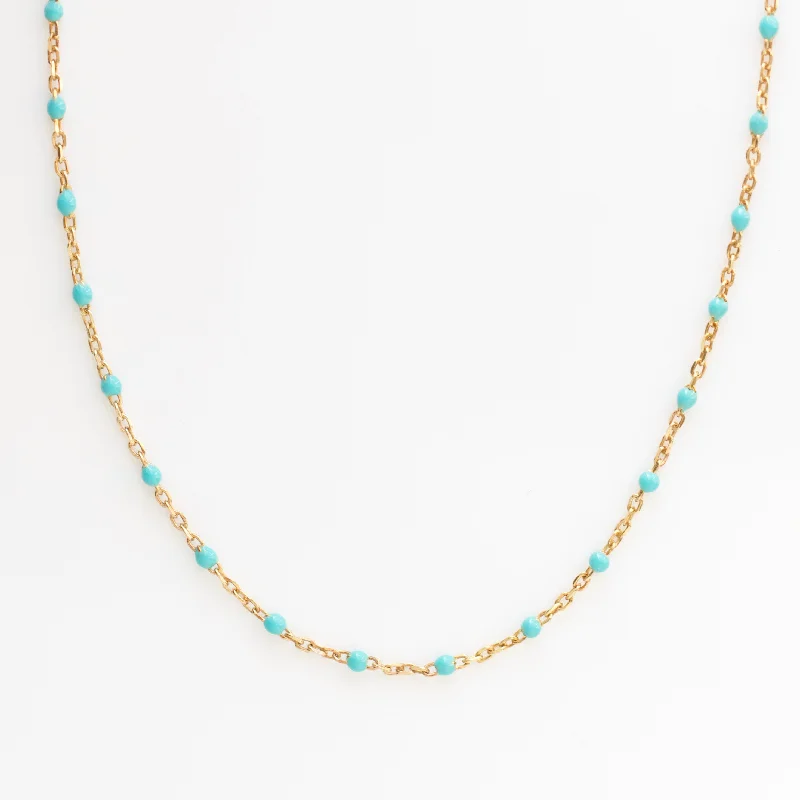 celestial orbit ring set Dainty Enamel Bead Necklace
