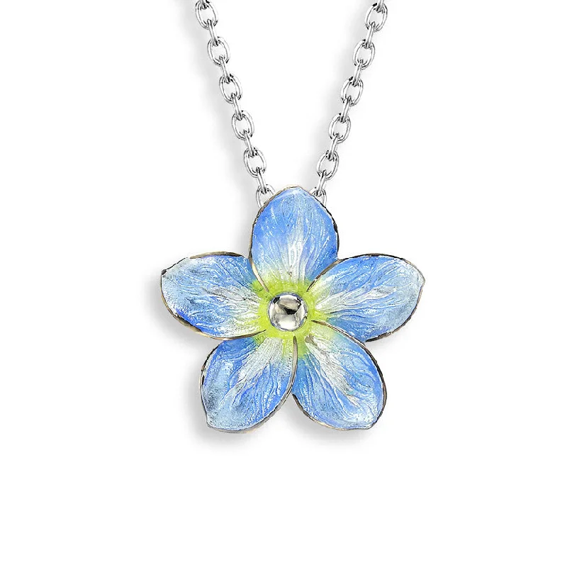 celestial meteor shower earrings Blue Forget Me Not Necklace