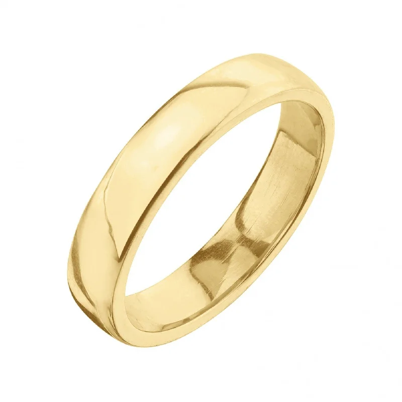 white topaz stacking rings CLASSIC WIDE GOLD BAND, 4.5mm