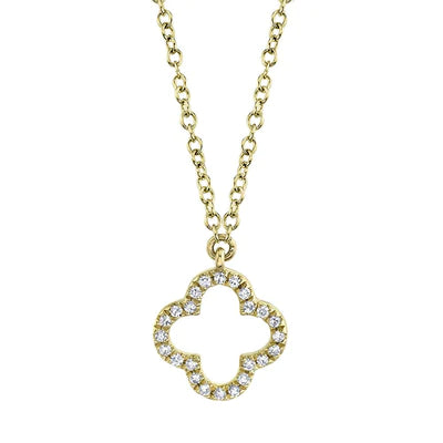 minimalist chain anklet gold Clover Diamond Necklace