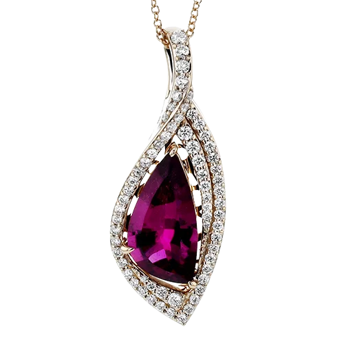 unique tribal silver ring Color Pendant in 18k Gold with Diamonds