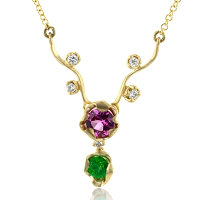 white gold infinity ring Color Pendant in 18k Gold with Diamonds