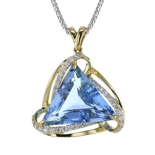 handmade raw stone engagement ring Color Pendant in 18k Gold with Diamonds