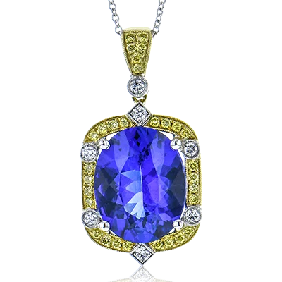 vintage flower brooch pin Color Pendant in 18k Gold with Diamonds