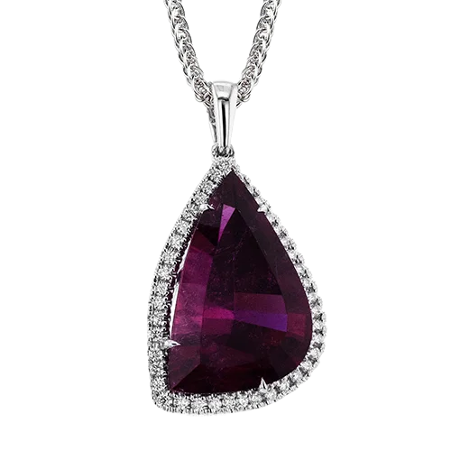 handmade leather ring Color Pendant in 18k Gold with Diamonds