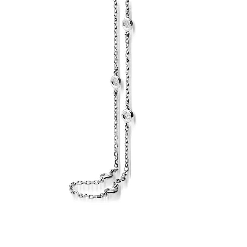personalized couple’s keychain pendant Paloma Confetti 20" Diamond Station Necklace