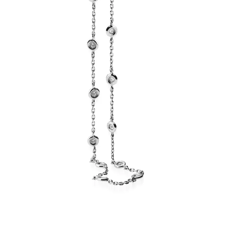 custom engraved wedding band Paloma Confetti 18" Diamond Station Necklace