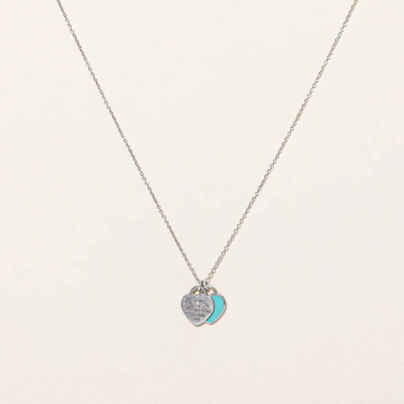 personalized gold bar necklace 'Tiffany & Co.' Return to Tiffany Two Heart Necklace | 16" & 18" |