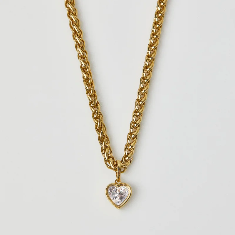 simple gold bar stud earrings You Have My Heart Vintage Necklace